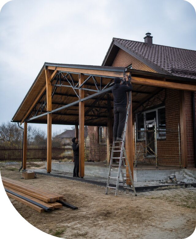Пристройка навеса к дому и участку в Сарове под ключ